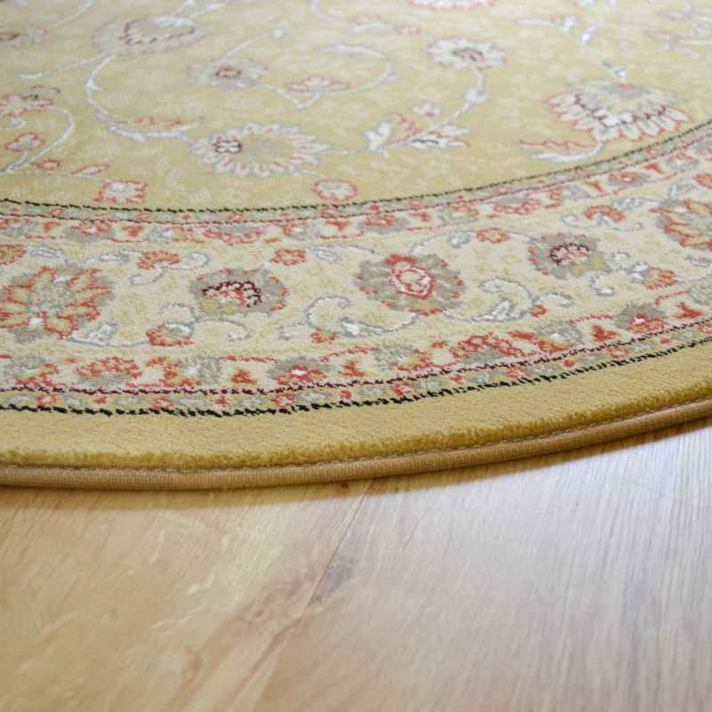 Noble Art Traditional Bordered Circle Rugs 6529 790 in Gold