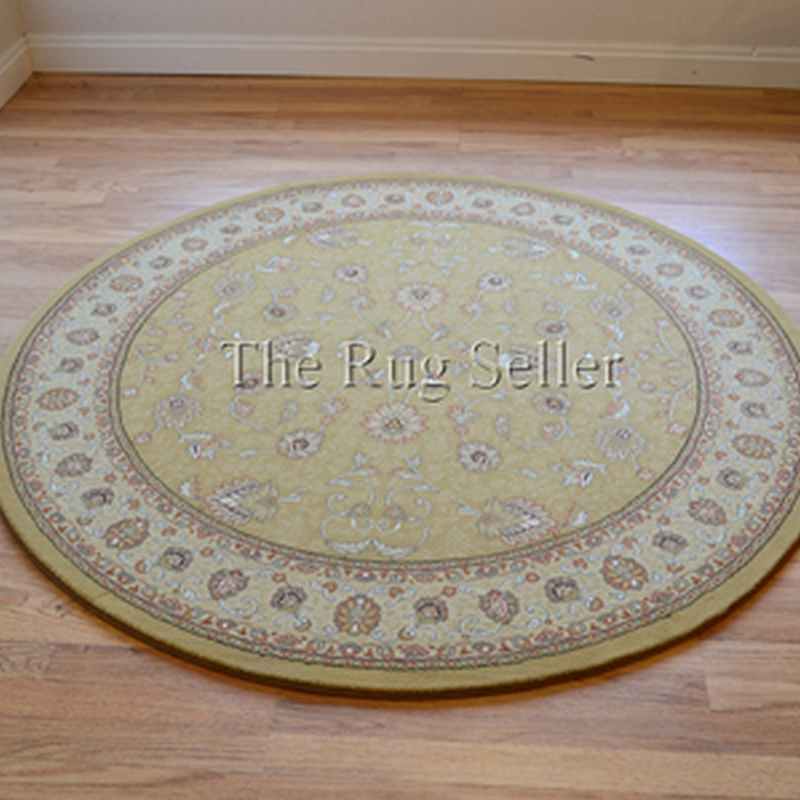 Noble Art Traditional Bordered Circle Rugs 6529 790 in Gold
