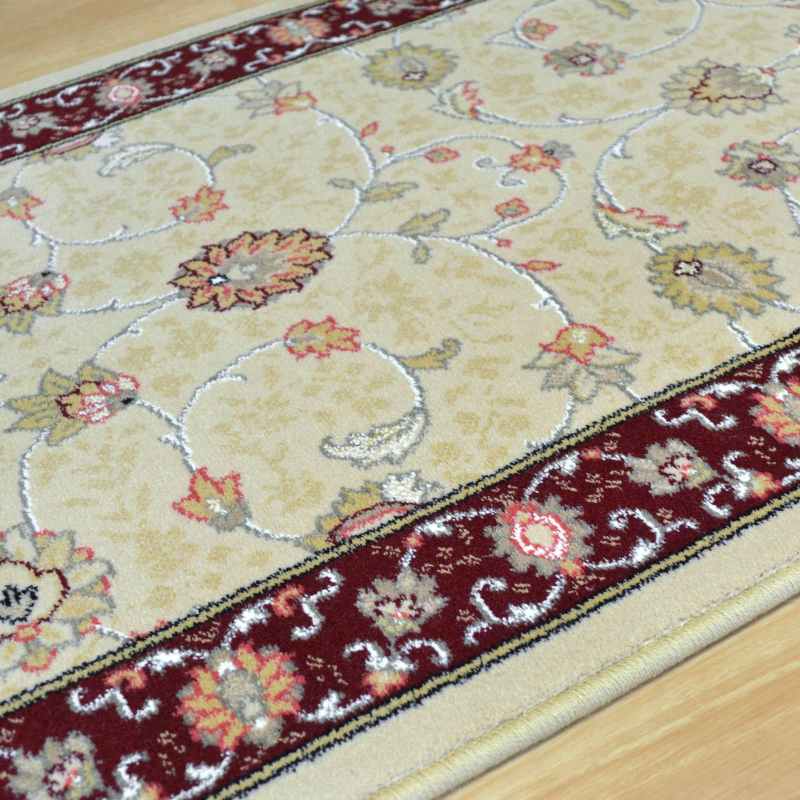 Noble Art Traditional Bordered Runner Rugs 6529 191 in Cream Red
