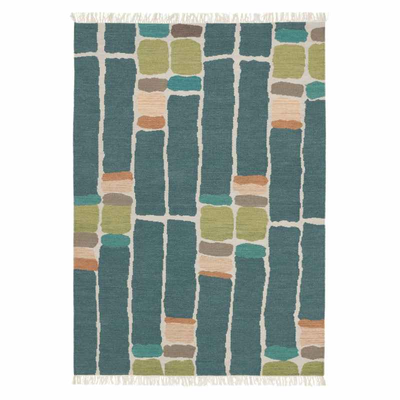 Stack Wool Rugs in Blue 48507 by Brink and Campman