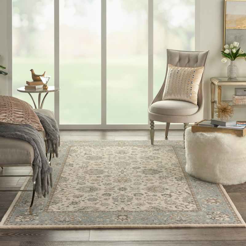 Living Treasure Rugs by Nourison LI16 in Ivory Aqua