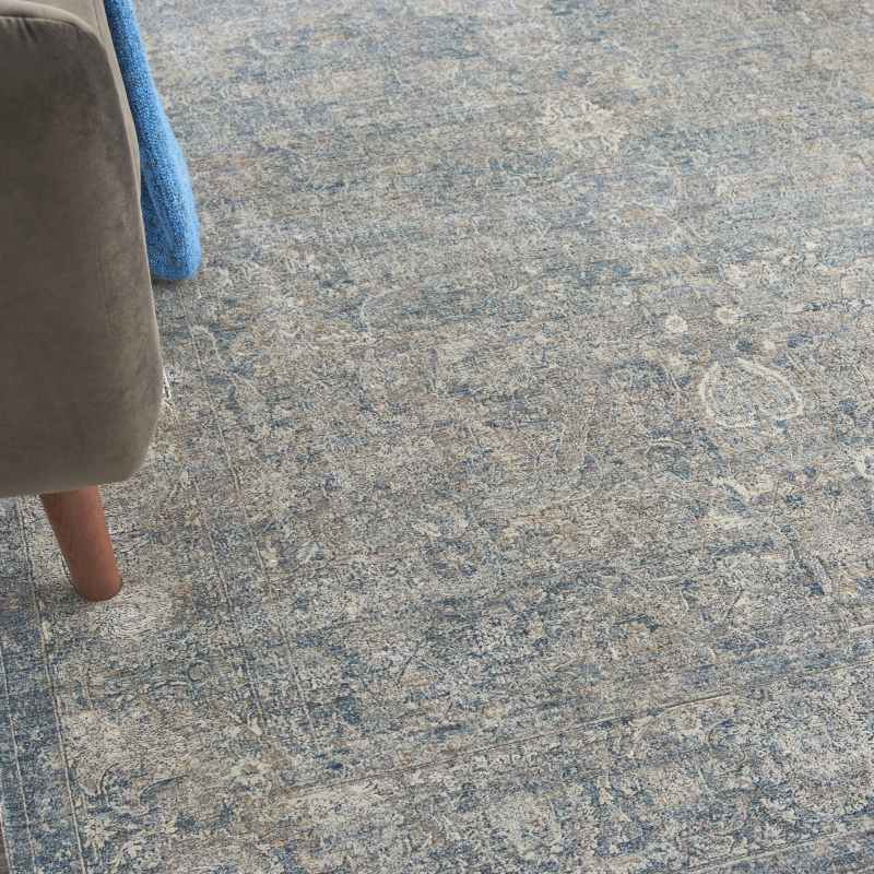 Starry Nights Traditional Medallion Rug STN01 in Cream Blue