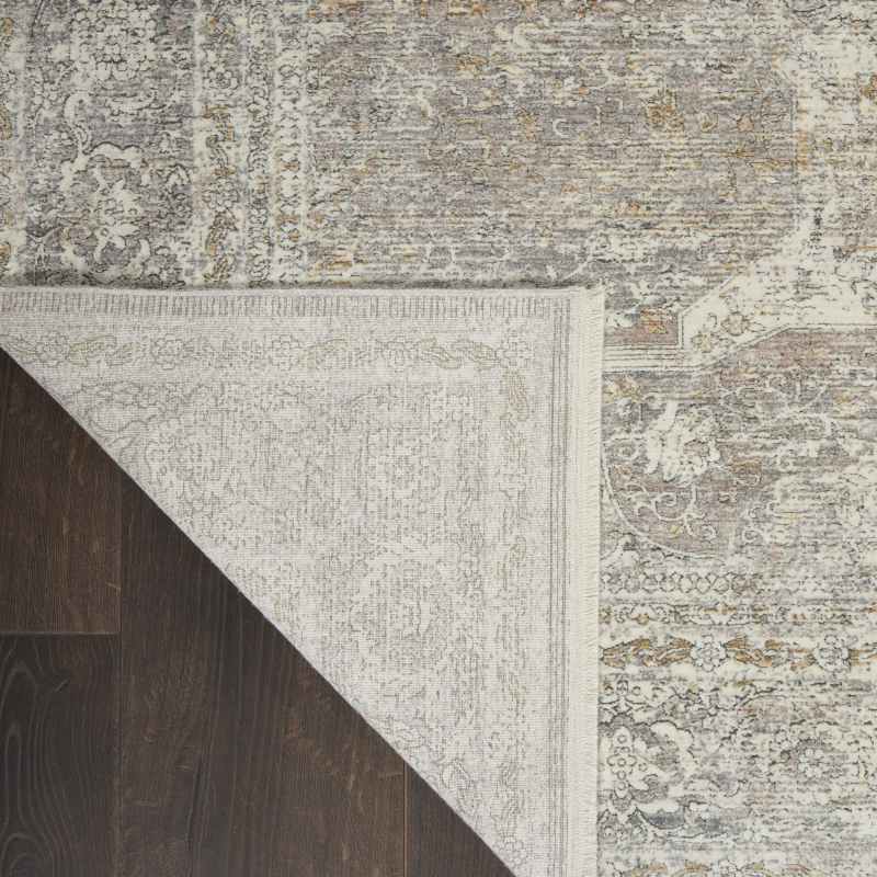 Starry Nights Traditional Medallion Rug STN03 in Silver Cream