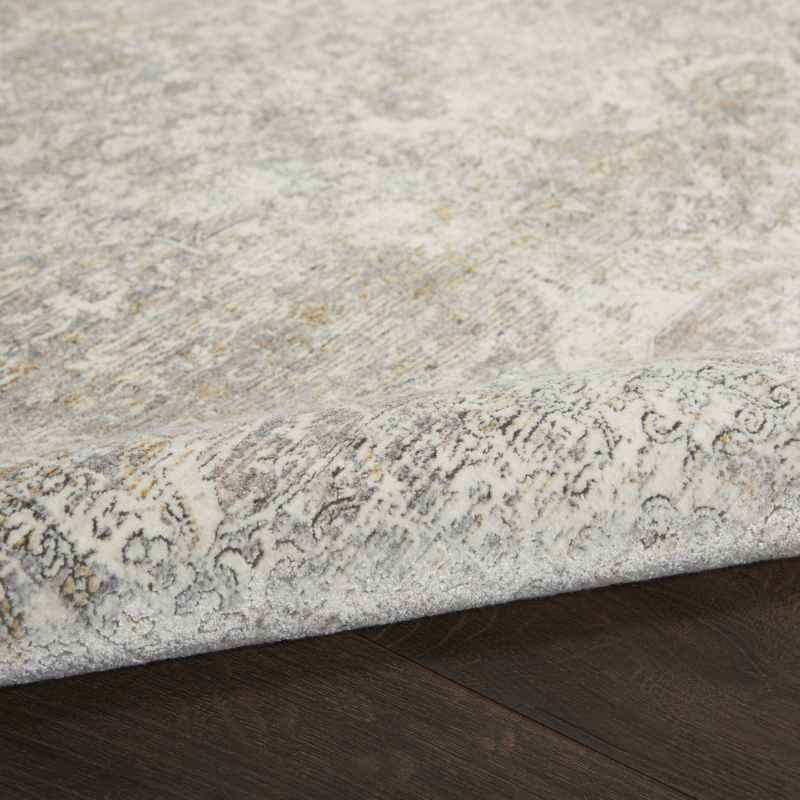 Starry Nights Traditional Medallion Rug STN03 in Silver Cream