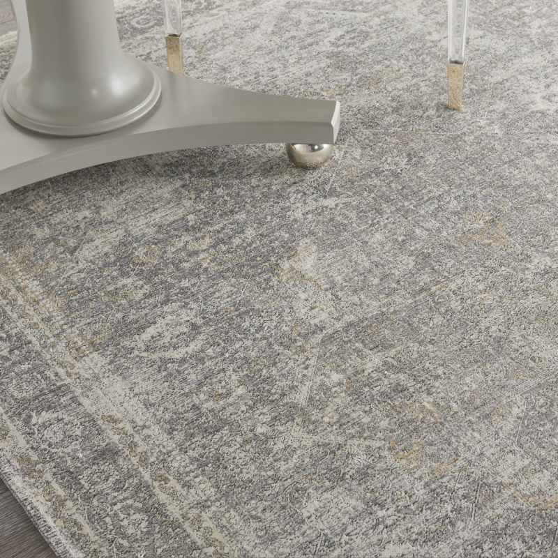 Starry Nights Traditional Medallion Rug STN03 in Silver Cream