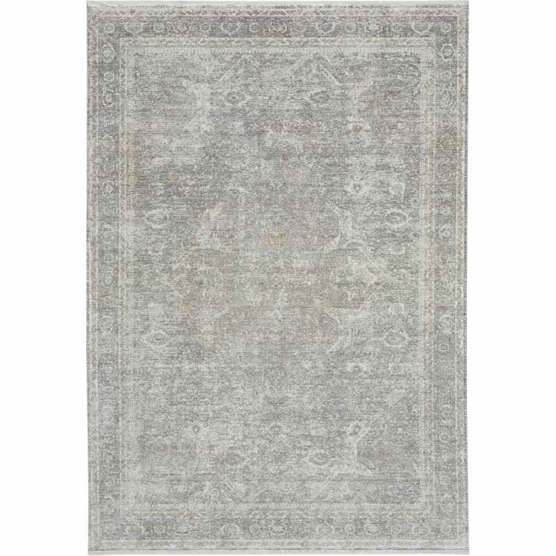 Starry Nights Traditional Medallion Rug STN03 in Silver Cream