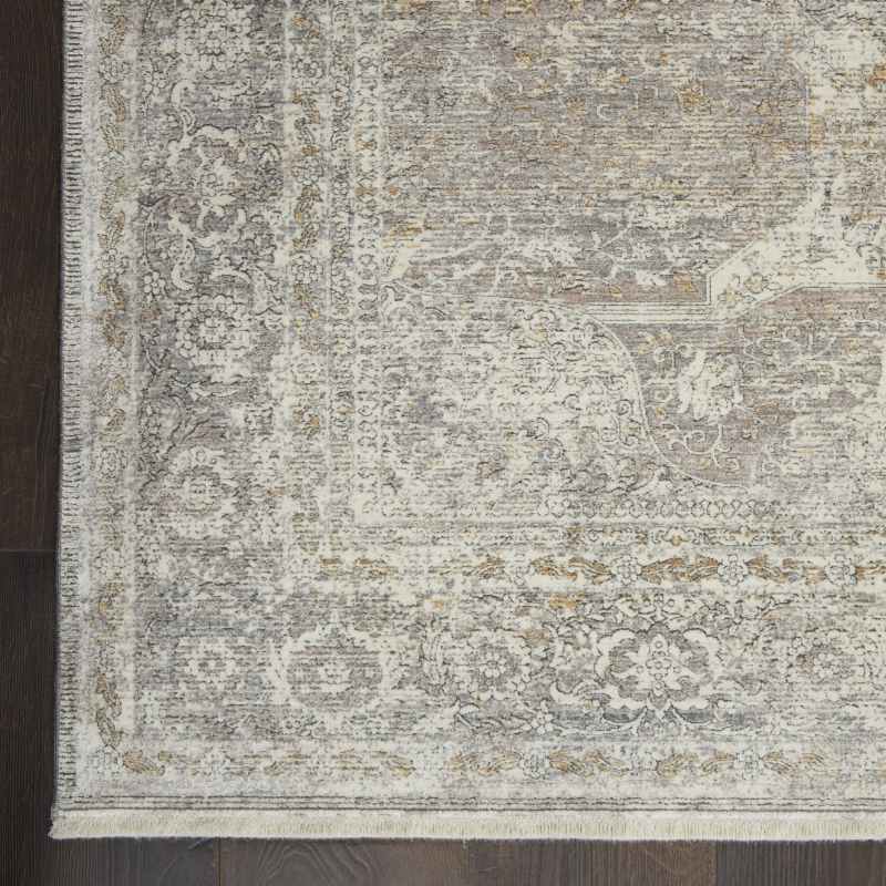 Starry Nights Traditional Medallion Rug STN03 in Silver Cream