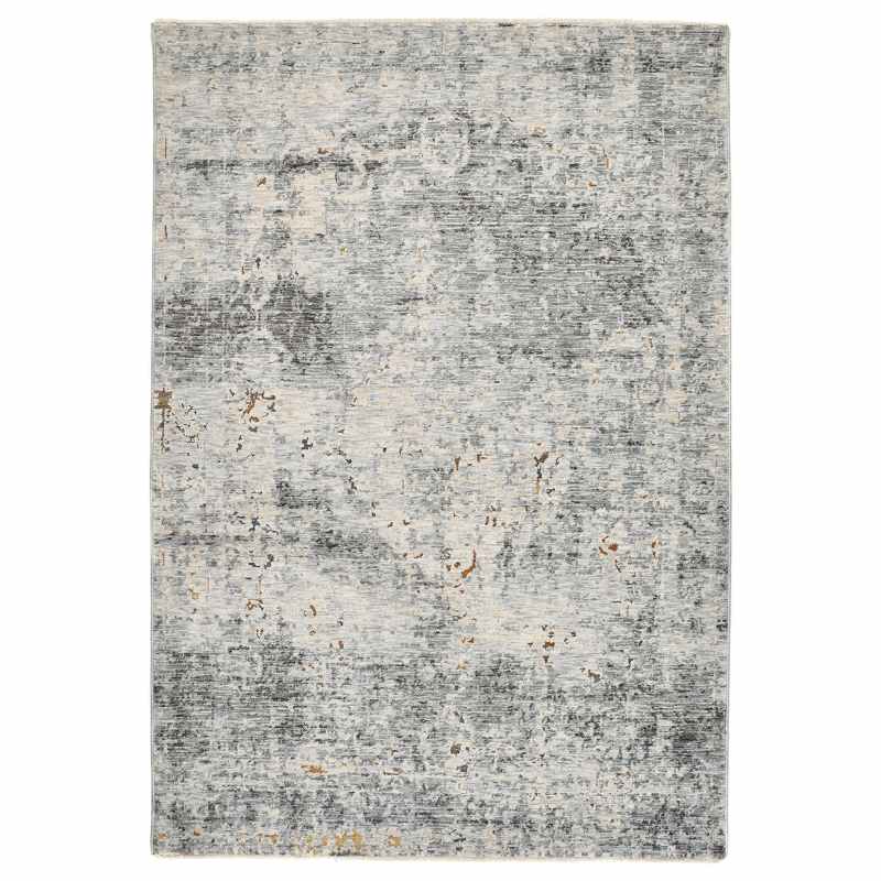 Ella Abstract Distressed Rugs 6817A in Beige Grey