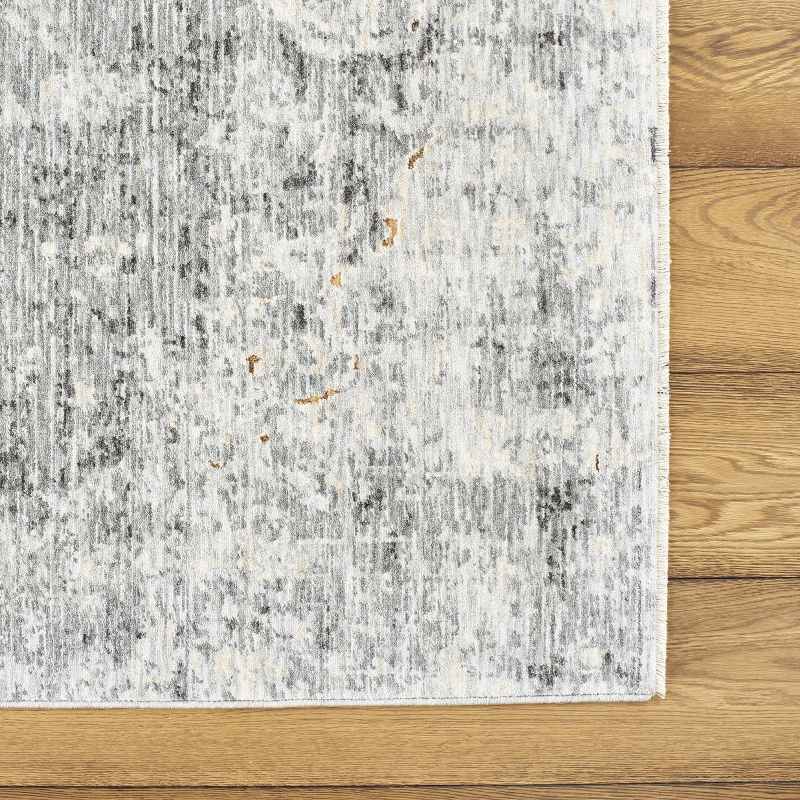 Ella Abstract Distressed Rugs 6817A in Beige Grey