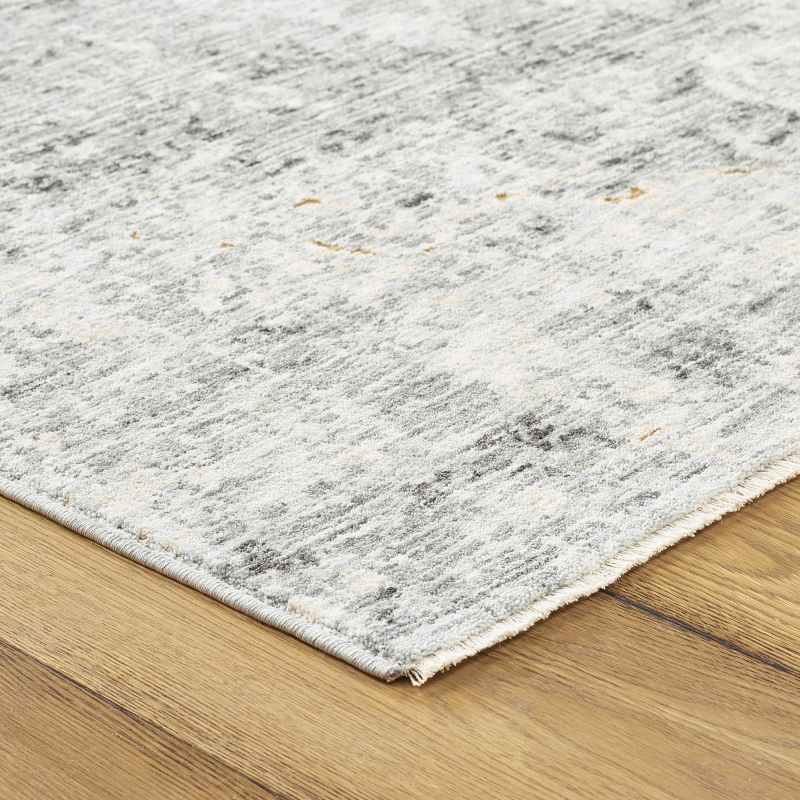 Ella Abstract Distressed Rugs 6817A in Beige Grey