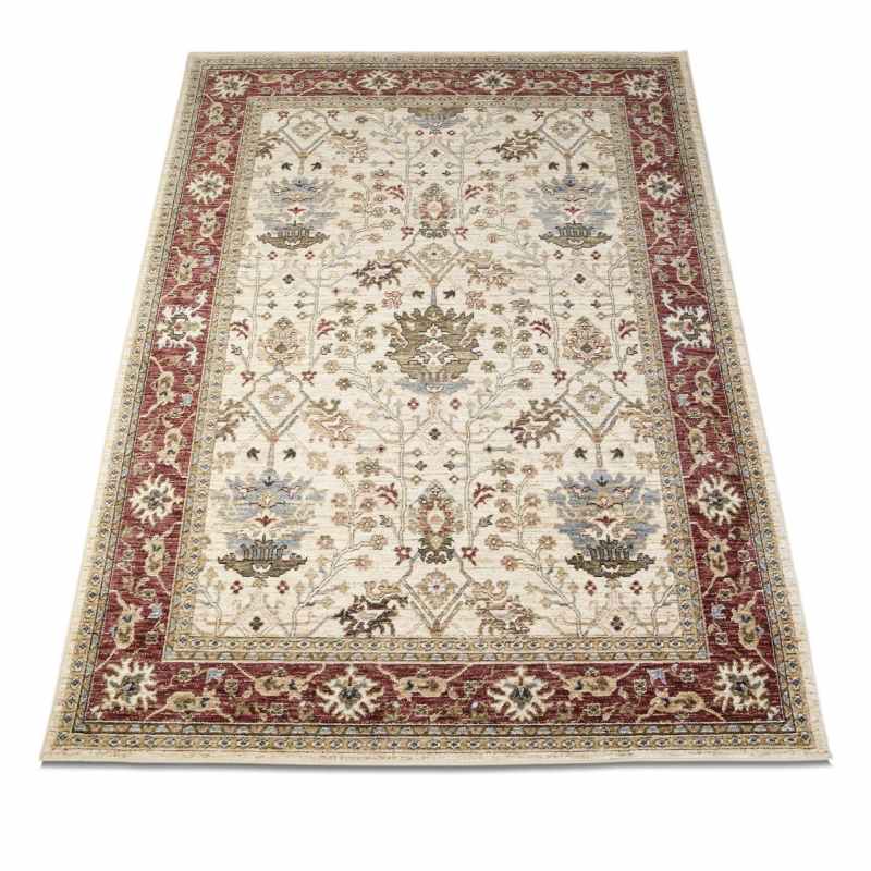 Traditional Empire Rug By Concept Loom EMP08 in Ivory Rust Red