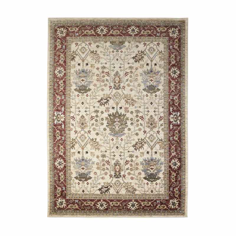 Traditional Empire Rug By Concept Loom EMP08 in Ivory Rust Red