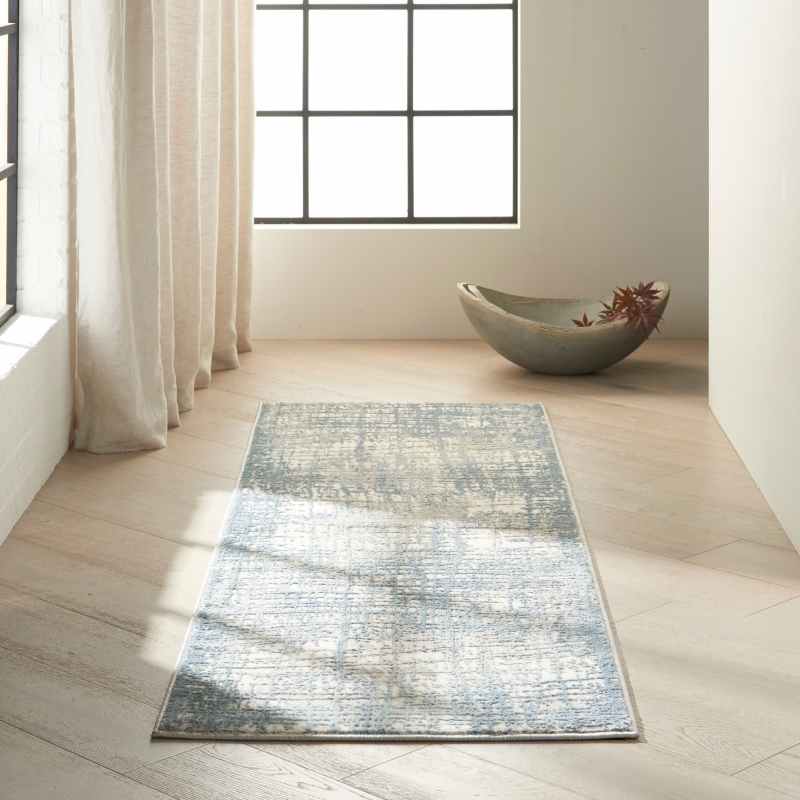 Calvin Klein Rush Designer Hallway Runner CK950 Ivory Blue