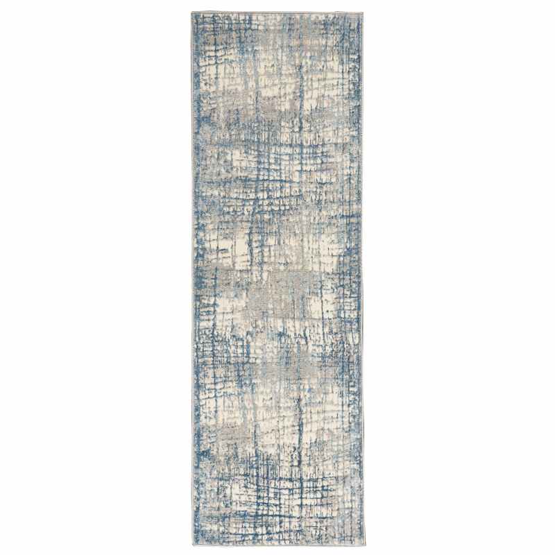 Calvin Klein Rush Designer Hallway Runner CK950 Ivory Blue