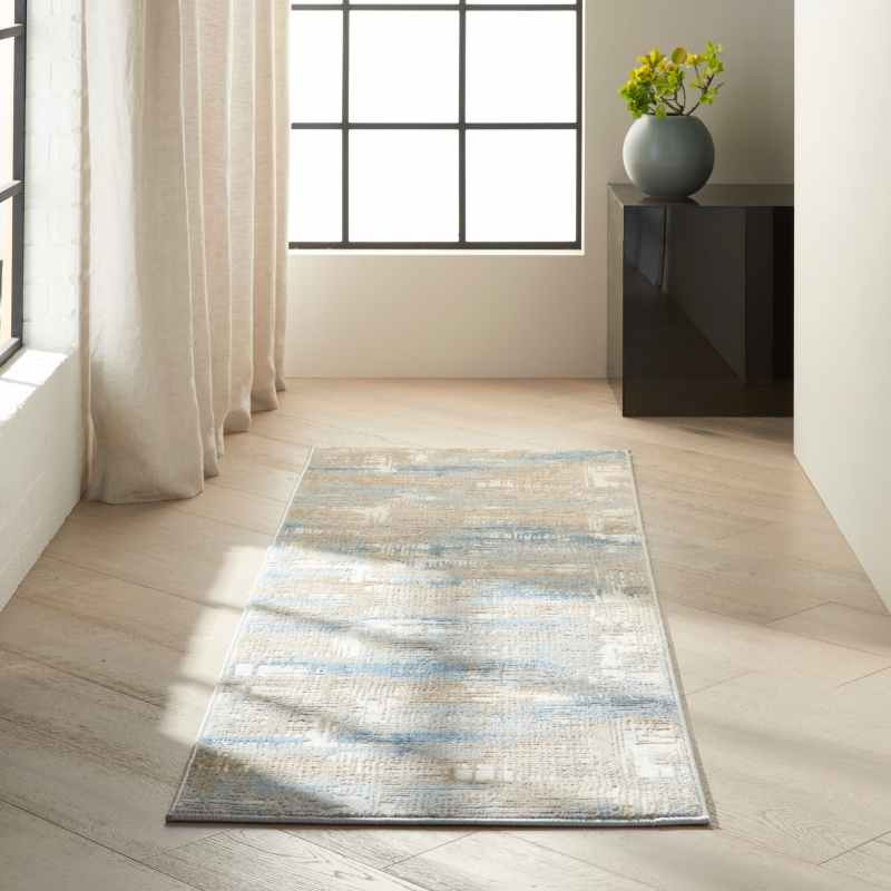 Calvin Klein Rush Designer Hallway Runner CK951 Blue Beige