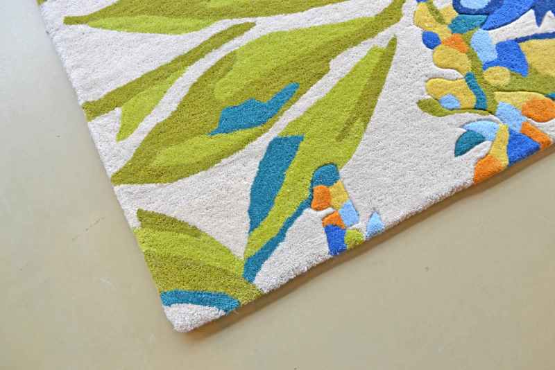 Floreale Rugs 44908 Modern Floral Bright Wool Rugs in Marine by Harlequin