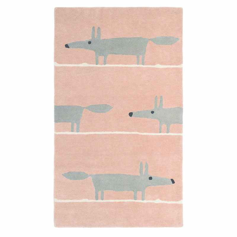 Scion Mr Fox Wool Rugs 25302 Blush Pink