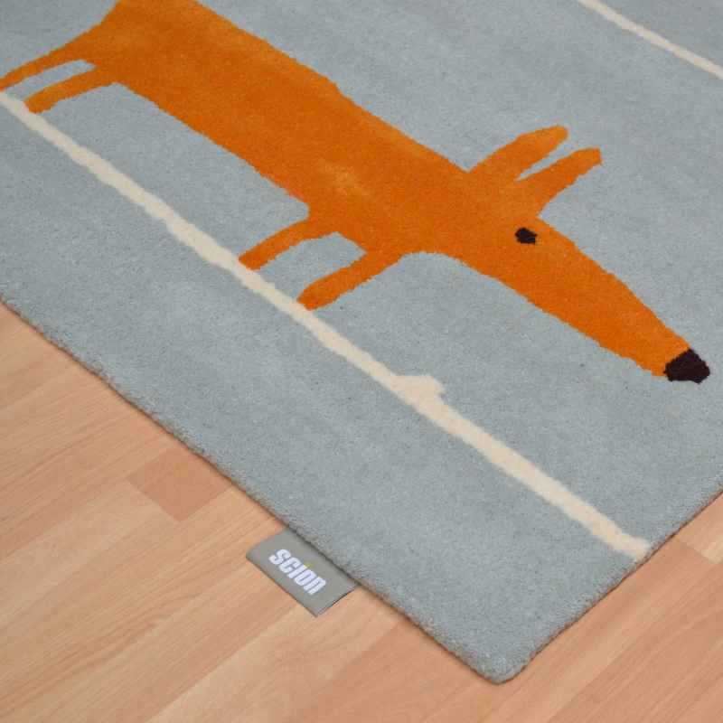Scion Mr Fox Wool Rugs 25308 Aqua Blue