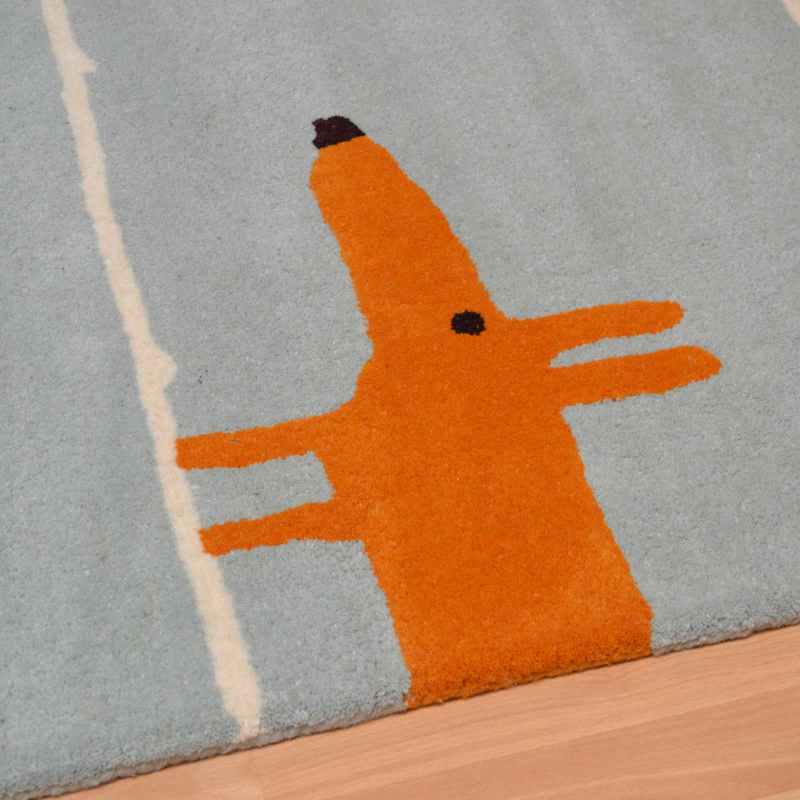 Scion Mr Fox Wool Rugs 25308 Aqua Blue
