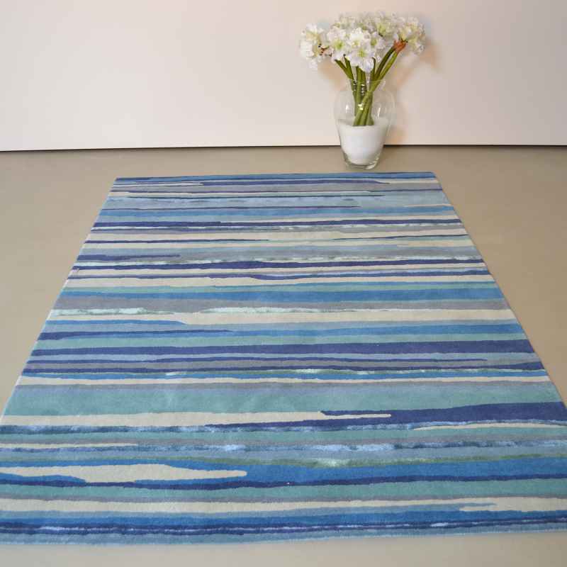 Elsdon Modern Rugs 44008 in Mineral Blue by Sanderson