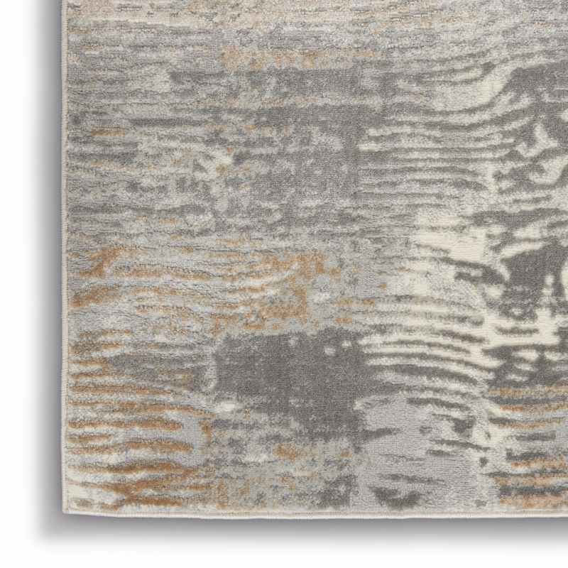 Solace Designer Print Rugs SLA01 in Grey Beige by Nourison