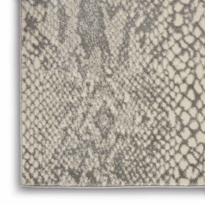 Solace Designer Print Rugs SLA06 in Ivory Grey by Nourison