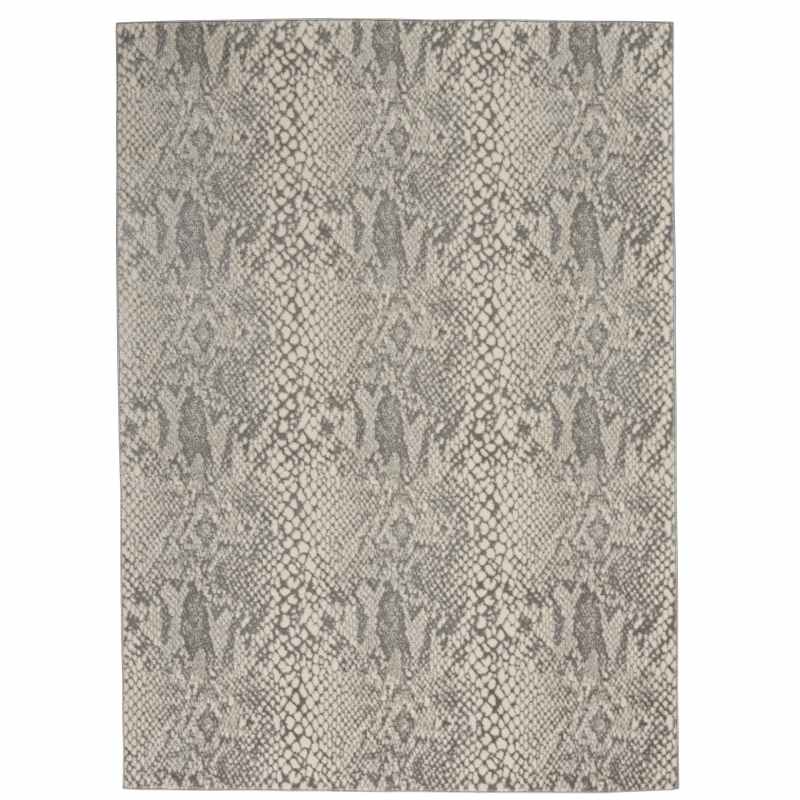 Solace Designer Print Rugs SLA06 in Ivory Grey by Nourison