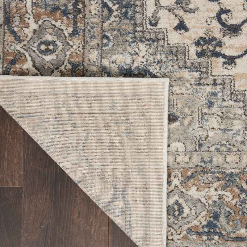 Quarry QUA05 Traditional Distressed Rugs by Nourison in Ivory Grey
