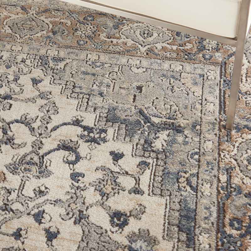Quarry QUA05 Traditional Distressed Rugs by Nourison in Ivory Grey