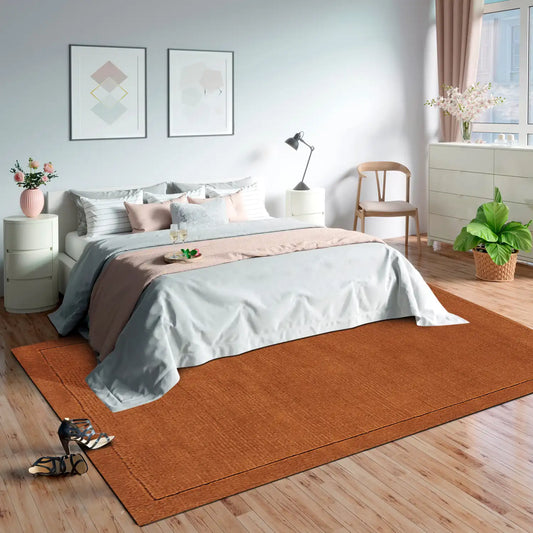 Asiatic york york terracotta Orange Living Room Wool Rug.