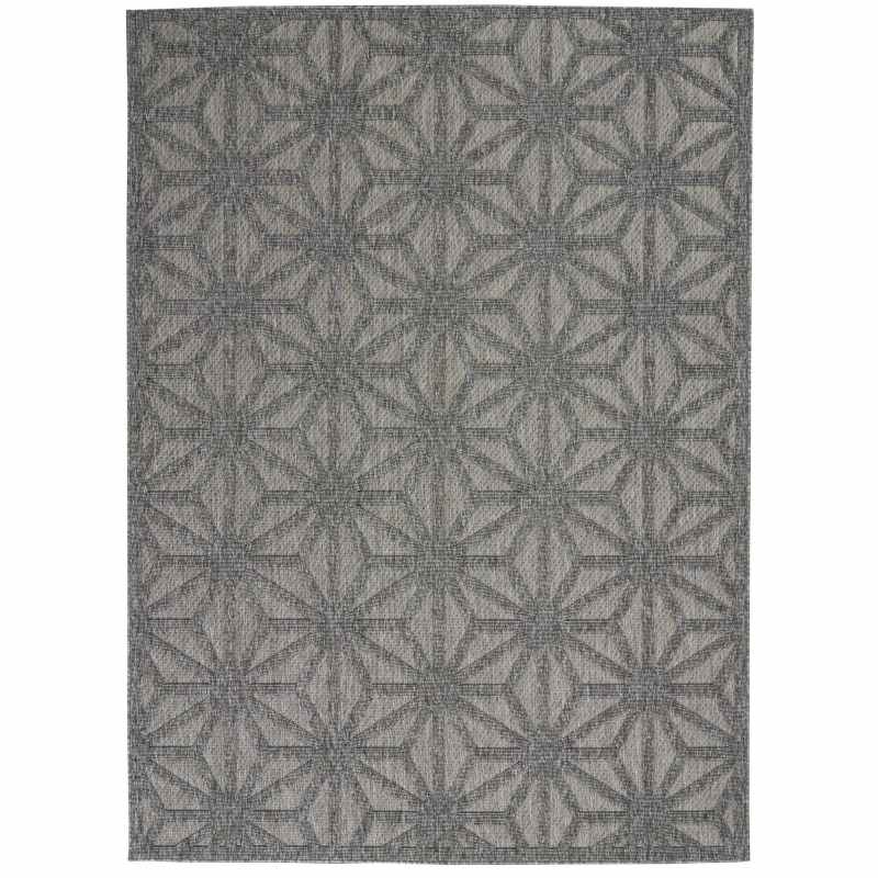 Cozumel CZM01 Indoor Outdoor Geometric Rugs in Dark Grey