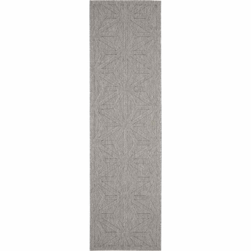 Cozumel CZM01 Indoor Outdoor Geometric Hallway Runner Rugs in Light Grey