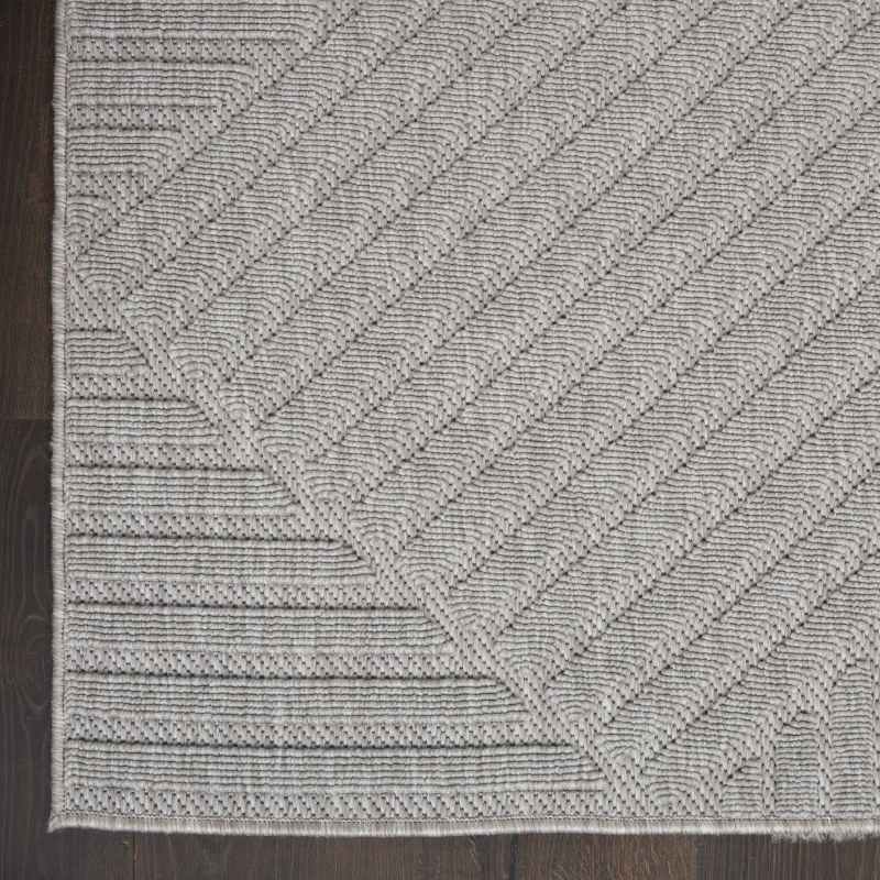 Cozumel CZM05 Indoor Outdoor Geometric Hallway Runner Rugs in Light Grey
