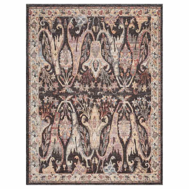 Alia 697GL Traditional Border Rugs in Anthra Cream White