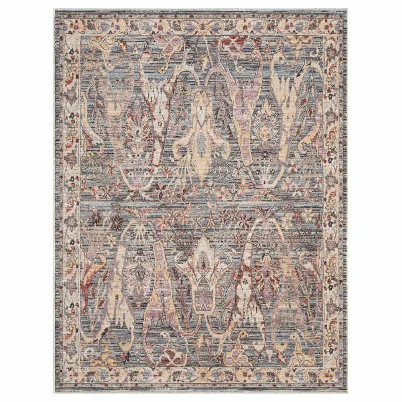 Alia 697GH Traditional Border Rugs in Light Blue Anthra