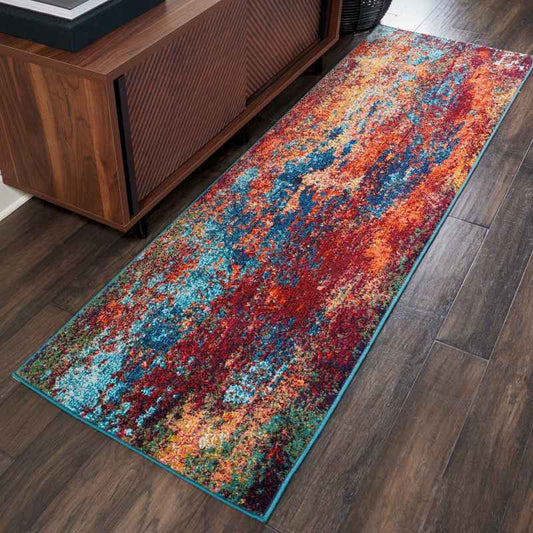Celestial Abstract Hallway Runner Rugs CES08 Wave by Nourison
