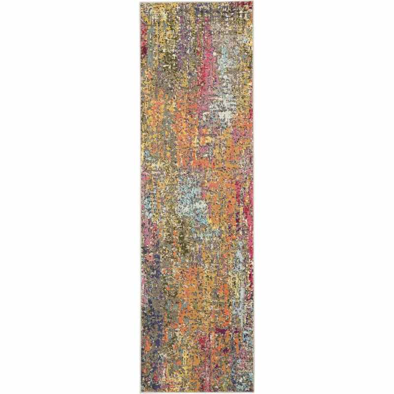 Celestial Abstract Hallway Runner CES14 in Sunset by Nourison