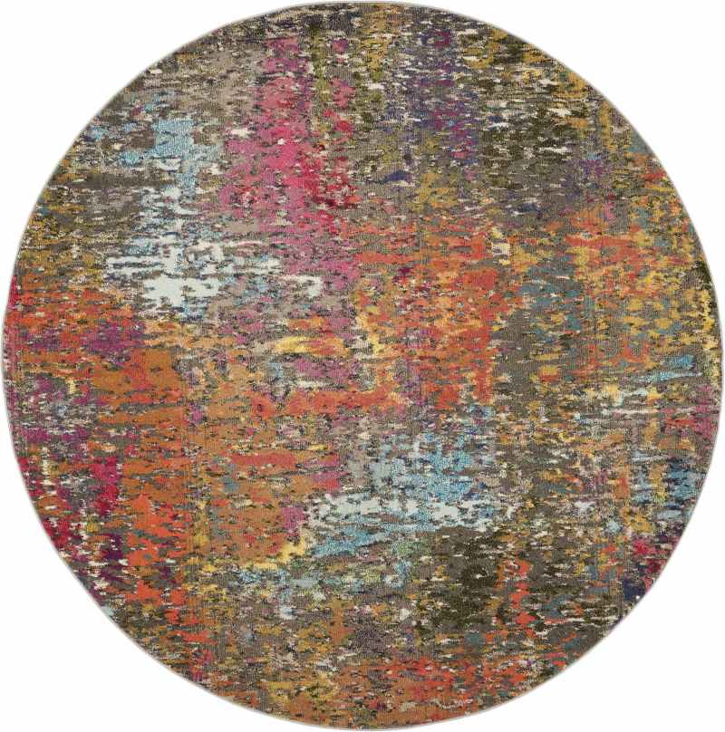 Celestial Abstarct Circle Rugs CES14 in Sunset by Nourison