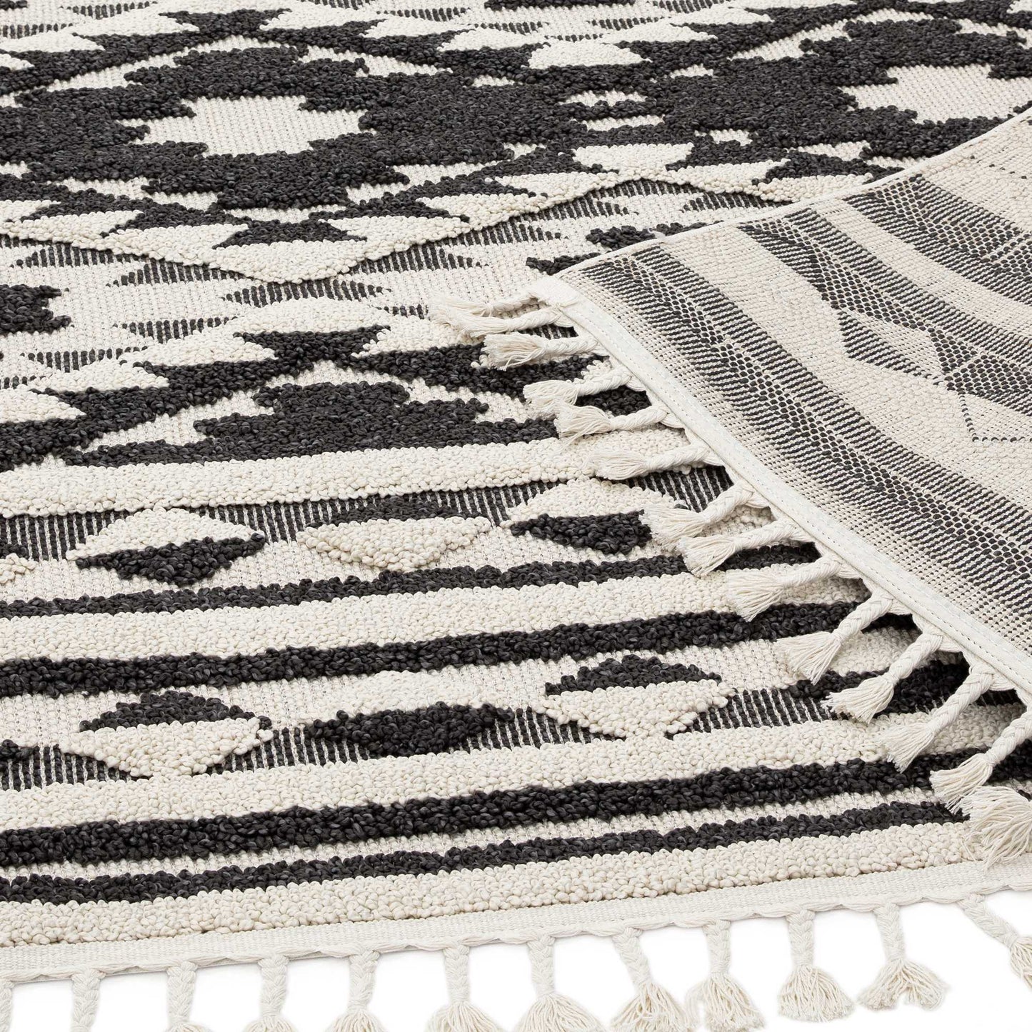 Taza Boho Scandi Rugs in TA04 Black
