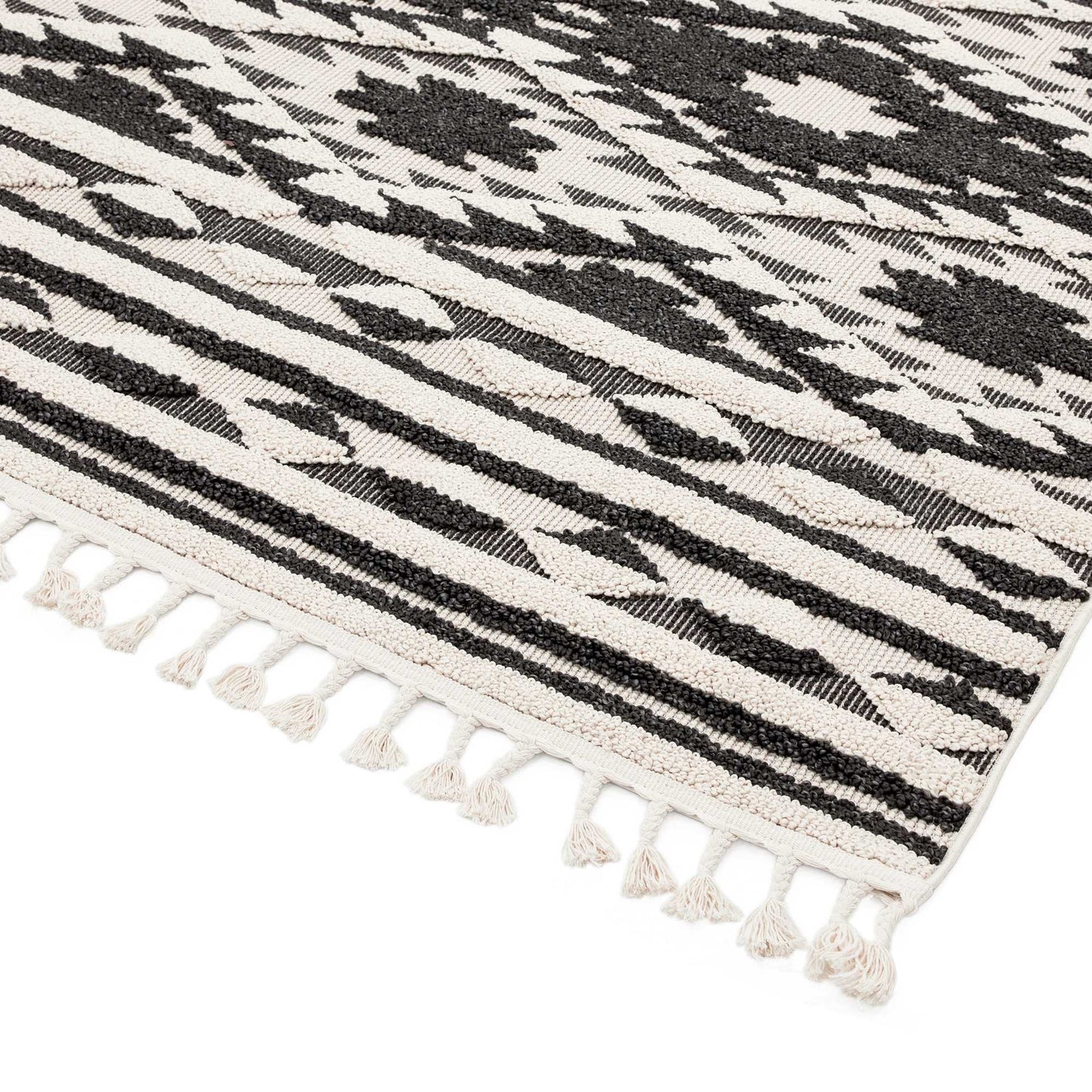Taza Boho Scandi Rugs in TA04 Black