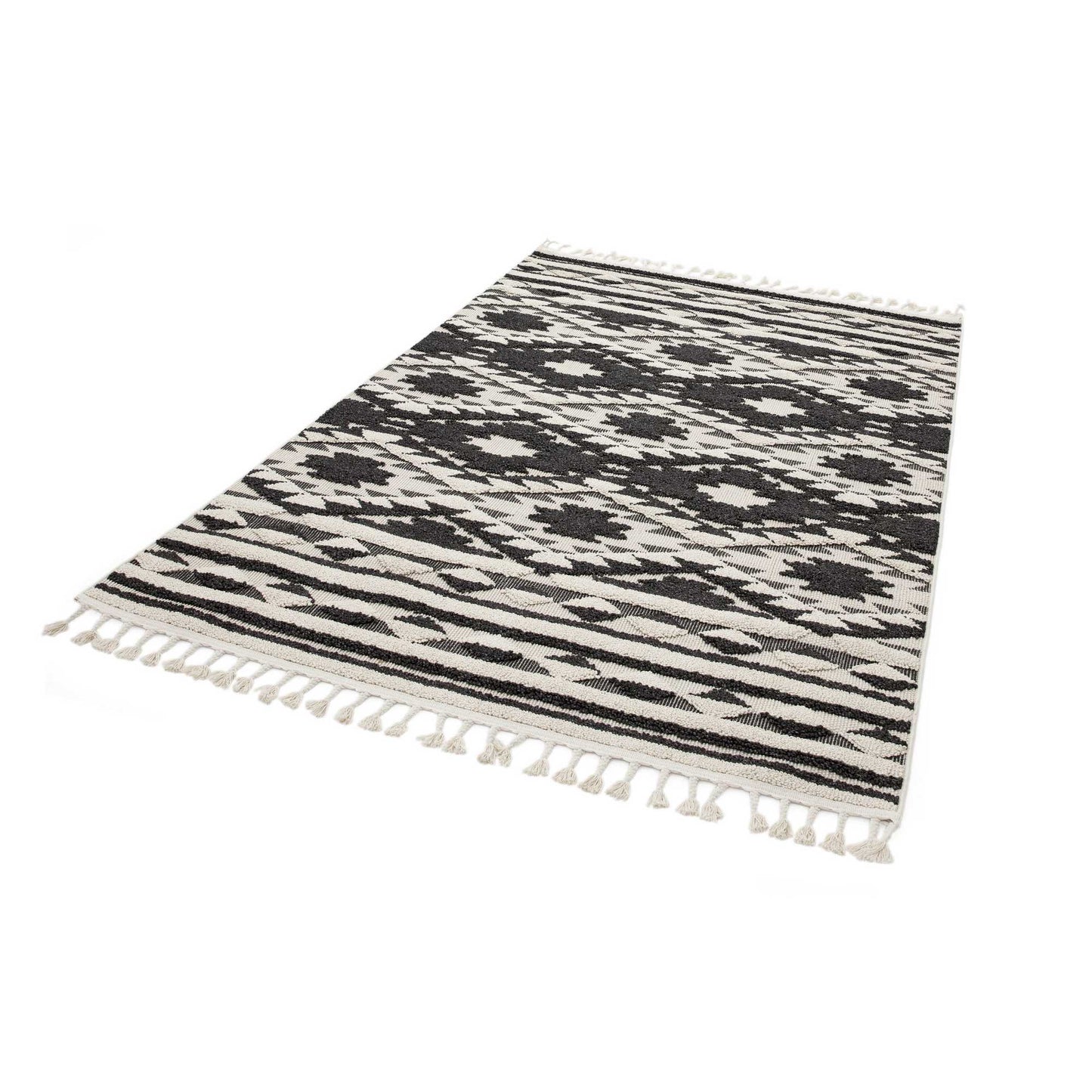 Taza Boho Scandi Rugs in TA04 Black