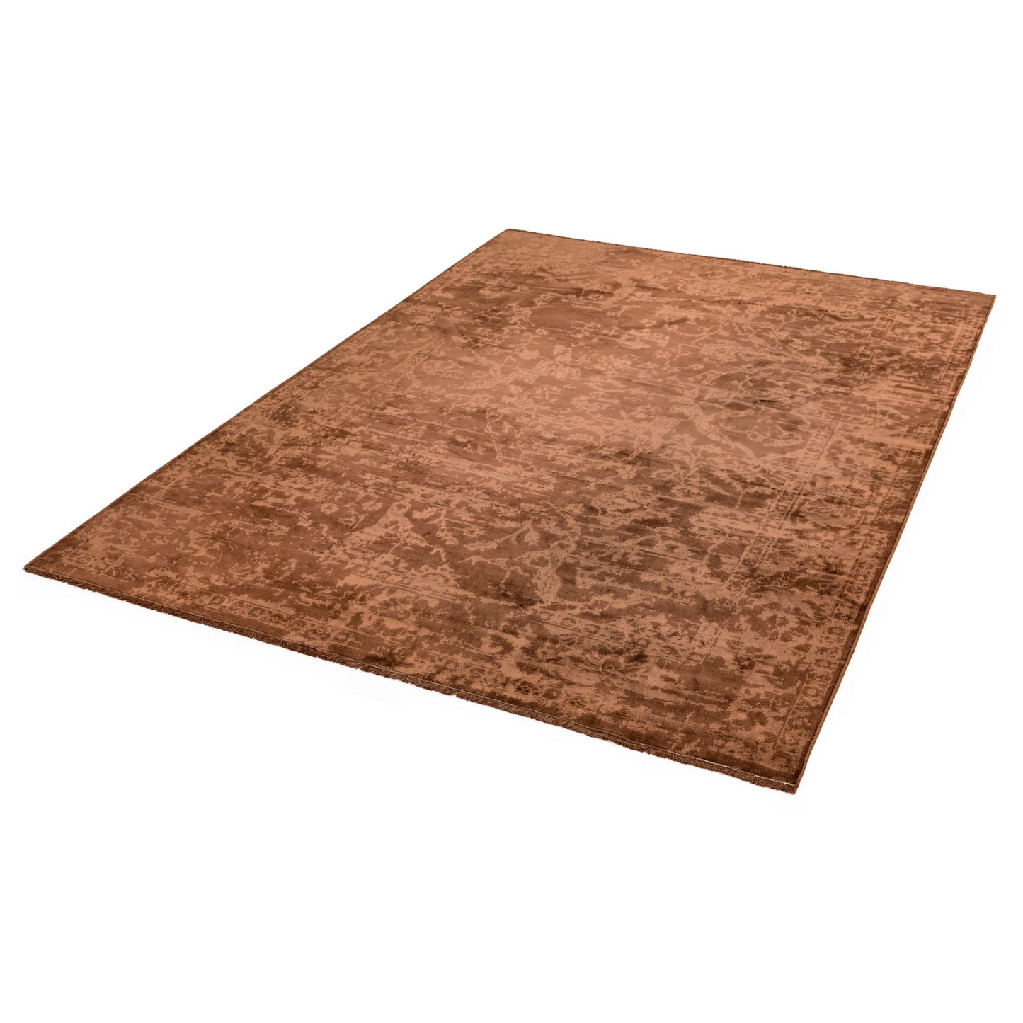 Zehraya Abstract Persian Distressed Rugs in ZE05 Rust Orange