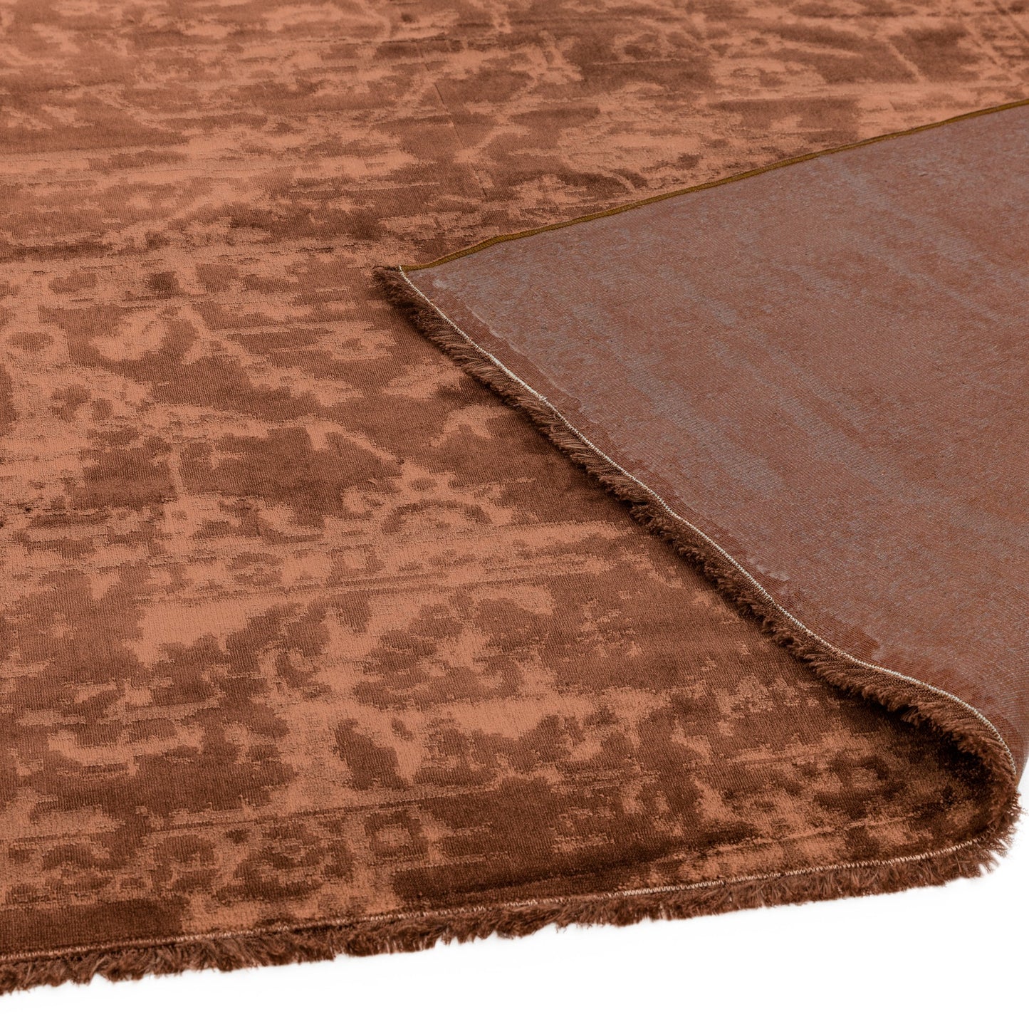 Zehraya Abstract Persian Distressed Rugs in ZE05 Rust Orange
