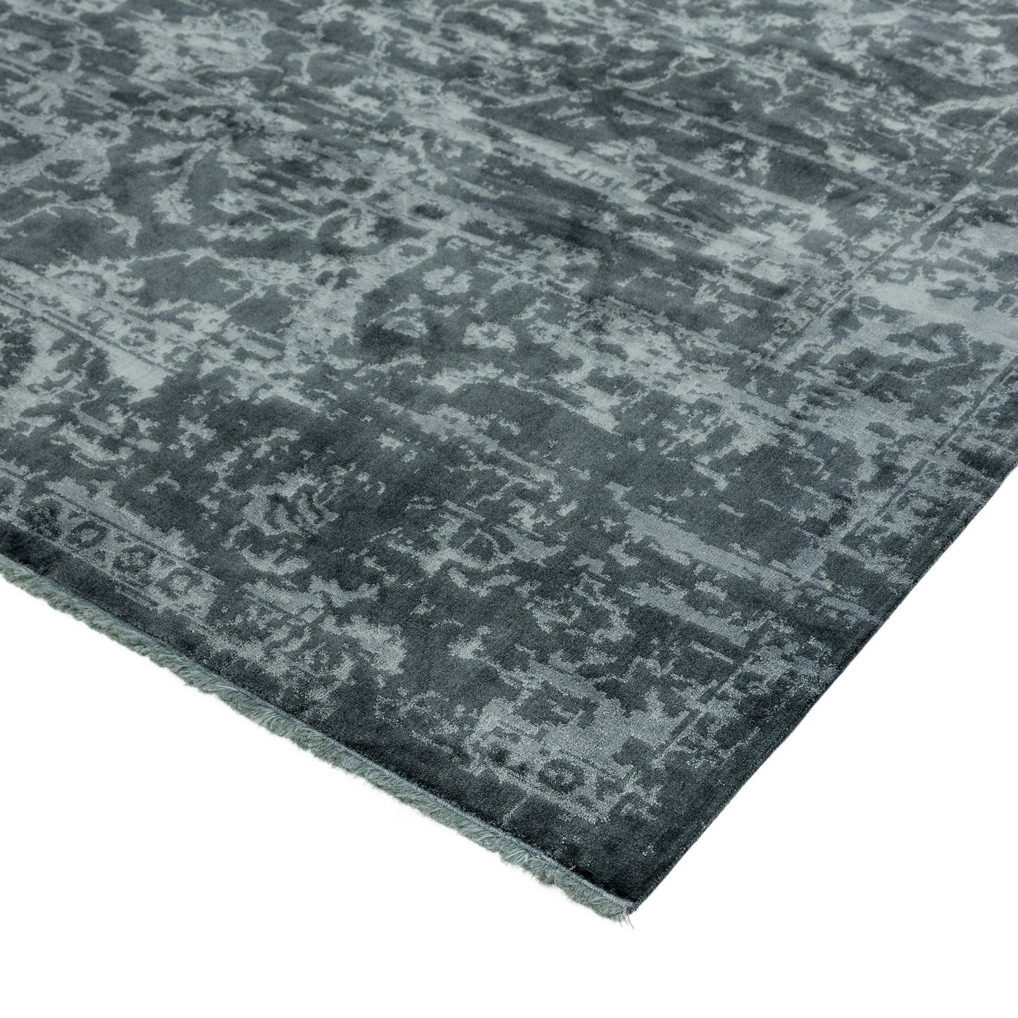 Zehraya Abstract Persian Distressed Rugs in ZE07 Charcoal Grey