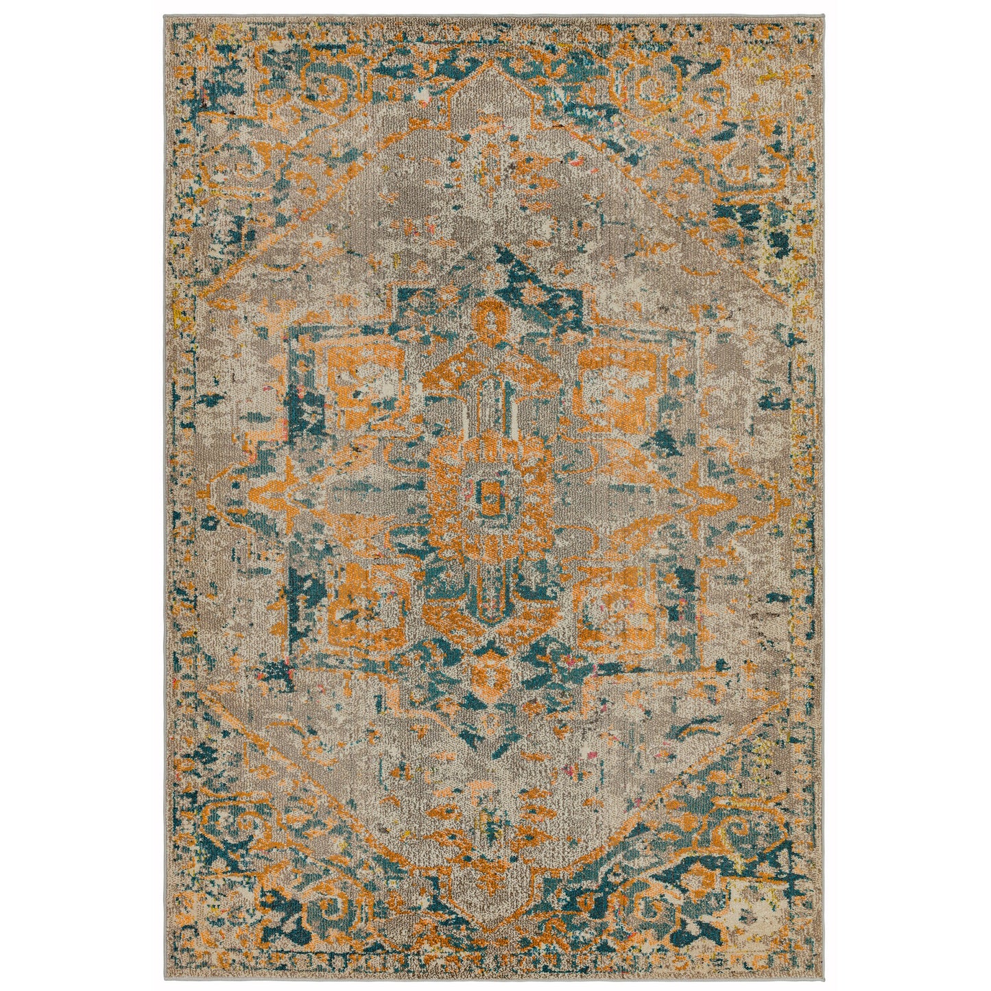 Colores Cloud Arabesque Abstract Rugs in CO02 Yellow Multi