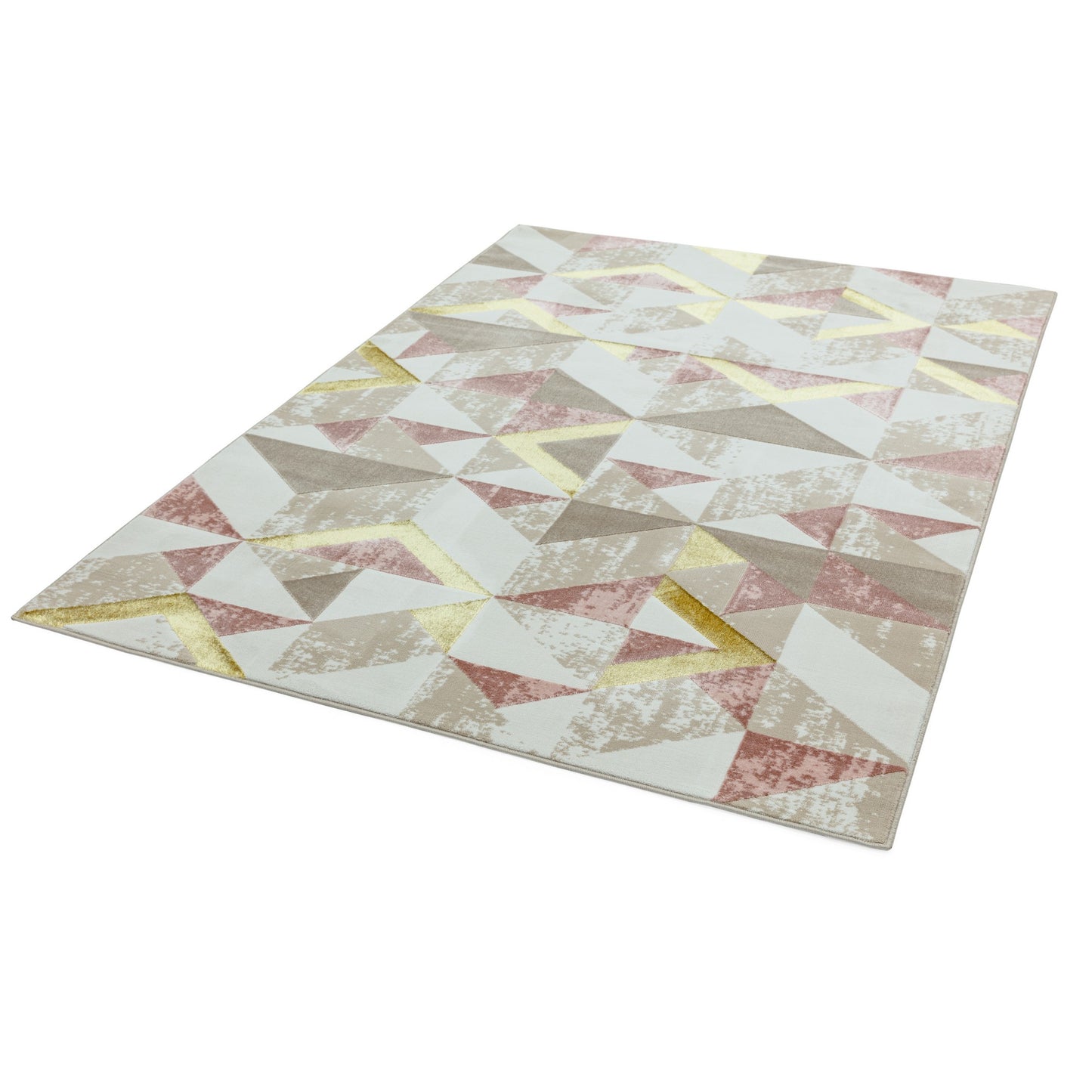 Orion Flag Geometric Metallic Rugs in OR10 Pink