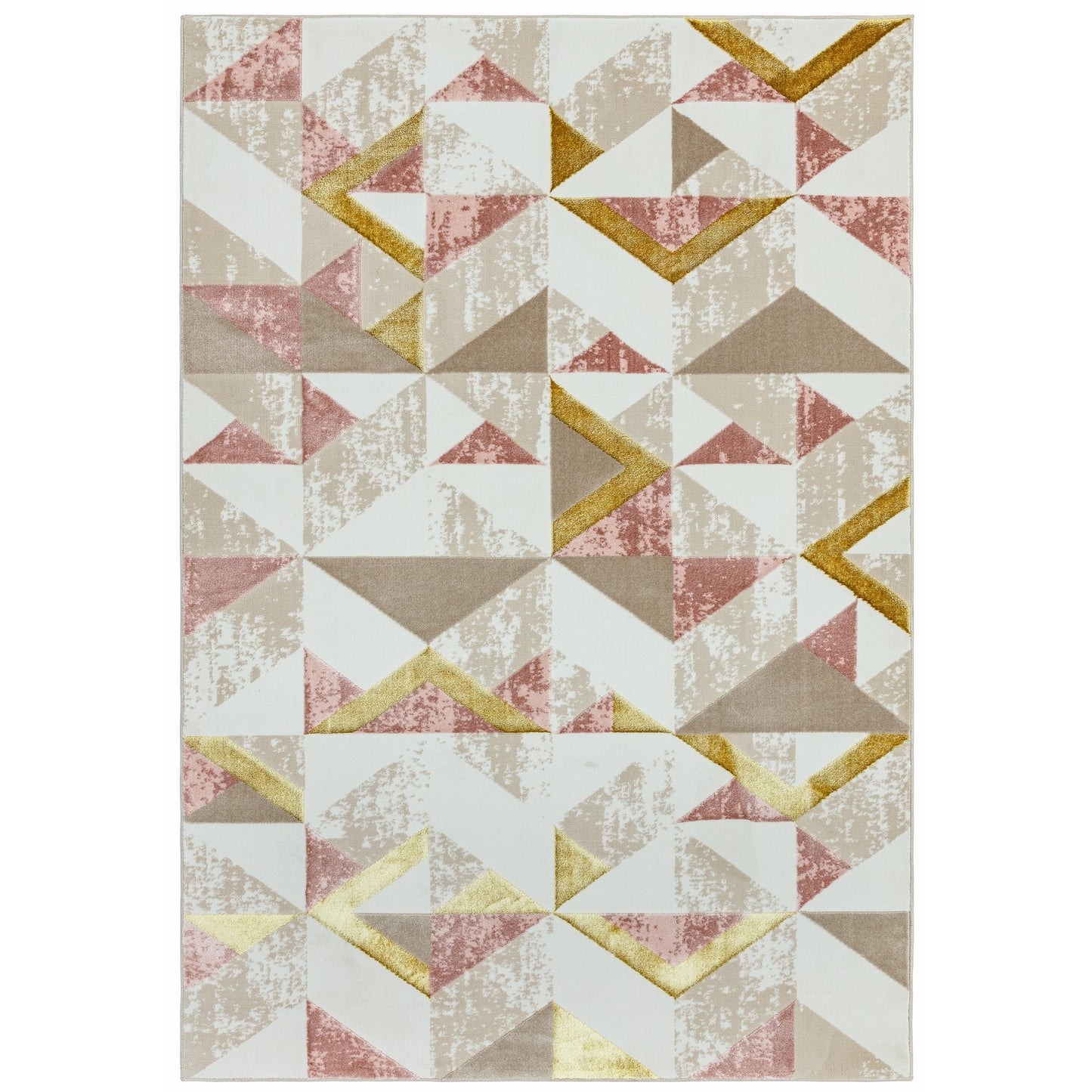 Orion Flag Geometric Metallic Rugs in OR10 Pink