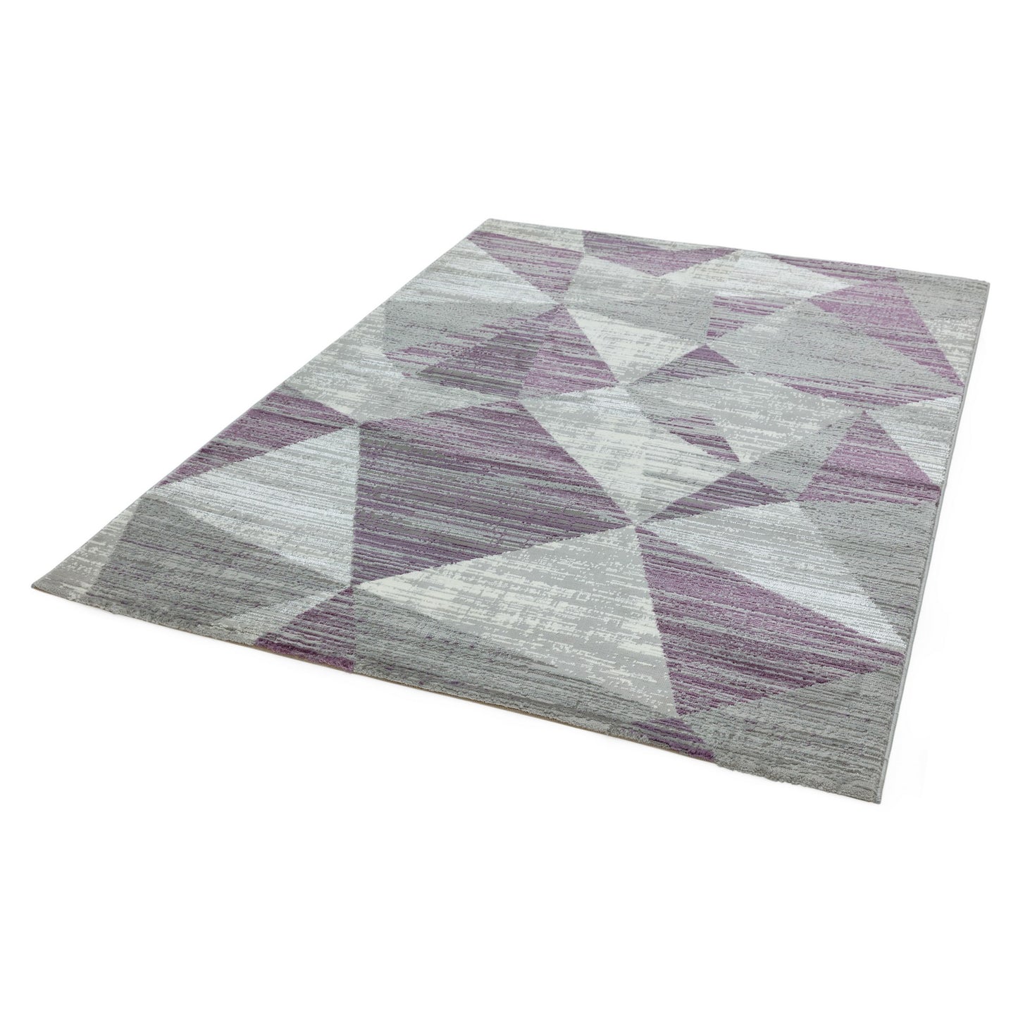 Orion Blocks Geometric Metallic Rugs in OR13 Heather Purple