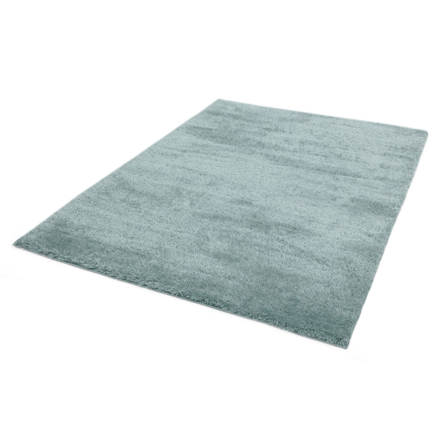 Payton Shaggy Soft Shimmer Rugs in Duck Egg Blue