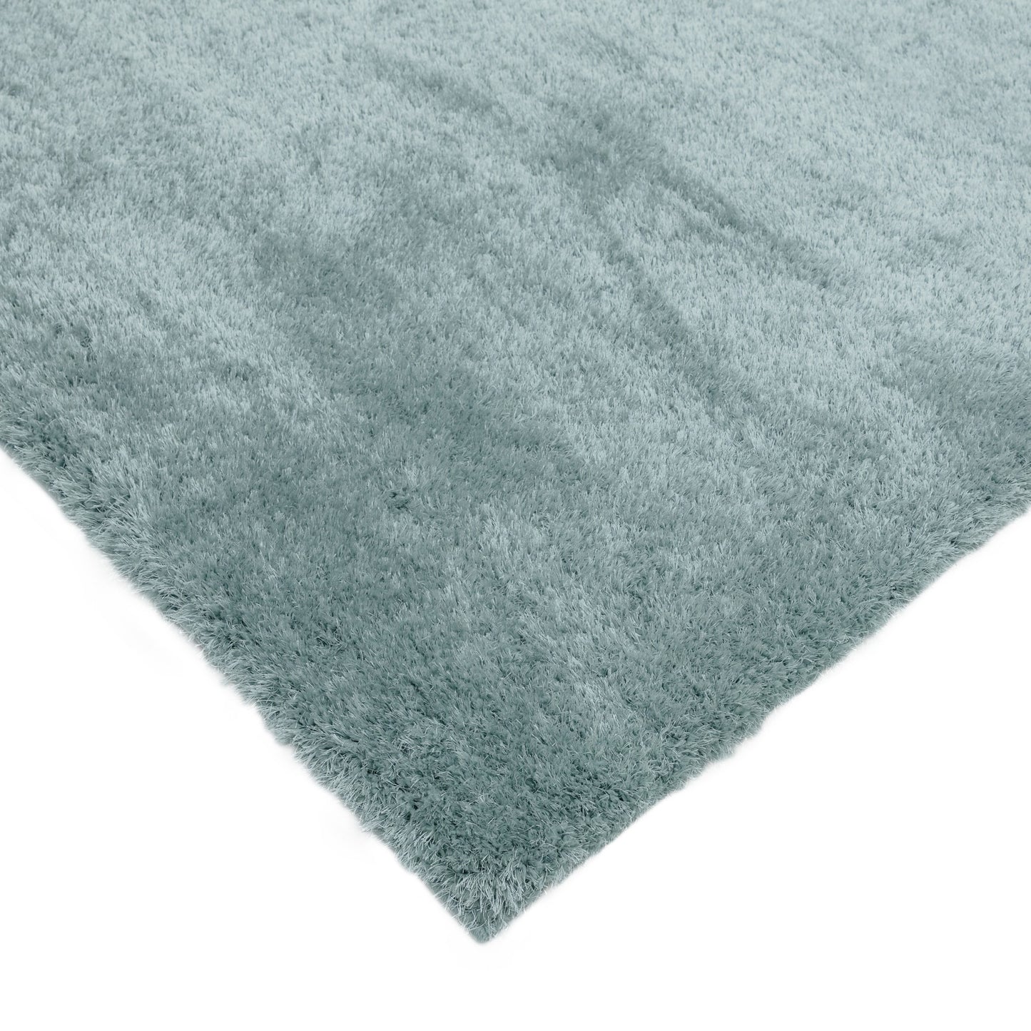 Payton Shaggy Soft Shimmer Rugs in Duck Egg Blue